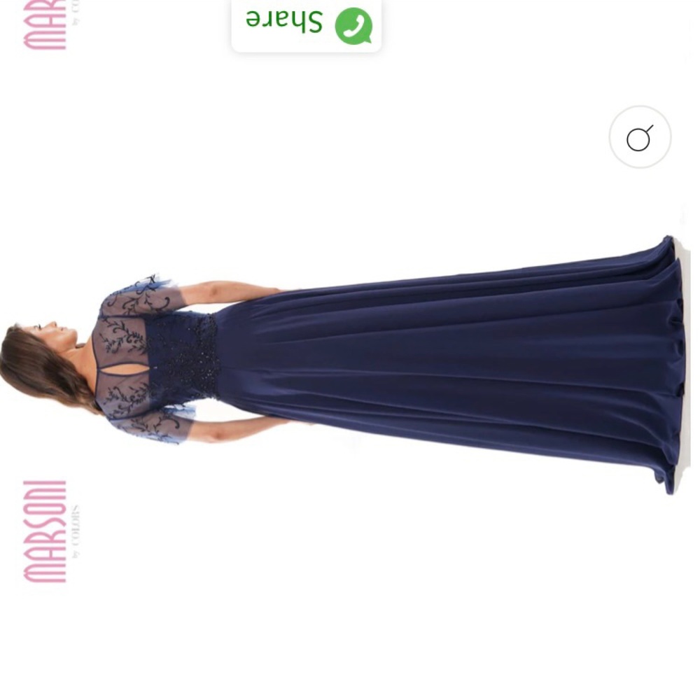 Brand new Marconi gown. Size 18 never worn. Navy Blue  unaltered with tags